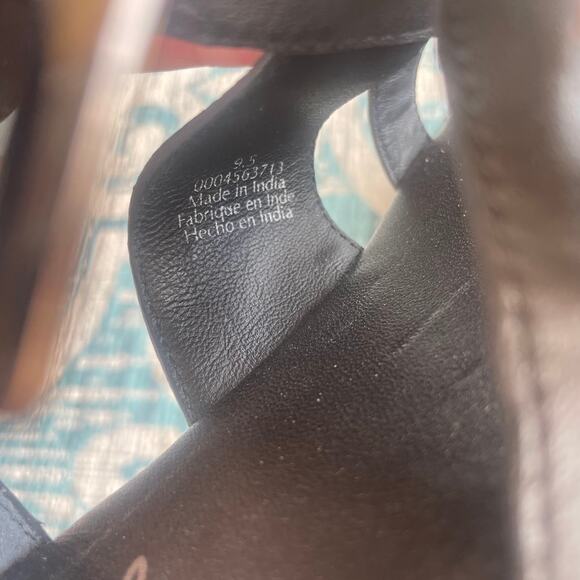 Free People Black Leather Fisherman Platform Sandals - Size 9.5 - Picture 8 of 8